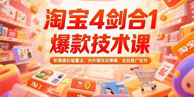 淘宝4剑合1爆款技术课,阶梯提价破量法,内外销双改策略,全站推广拉升 -1 淘宝4剑合1爆款技术课,阶梯提价破量法,内外销双改策略,全站推广拉升 -1
