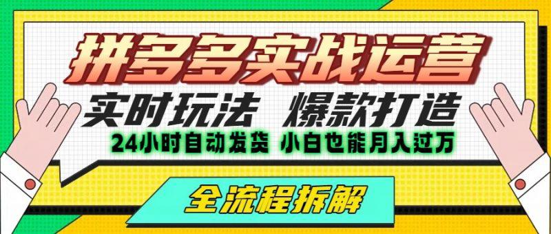 拼多多最新实战运营高投产:长久稳定项目,单店利润一天三位数 -1 拼多多最新实战运营高投产:长久稳定项目,单店利润一天三位数 -1