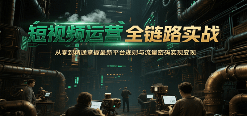 短视频运营全链路实战，从零到精通掌握最新平台规则与流量密码实现变现-阿灿学库