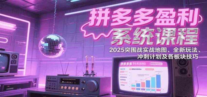 拼多多盈利系统课：2025突围战实战地图、全新玩法、冲刺计划及各板块技巧（更新8月）-阿灿学库