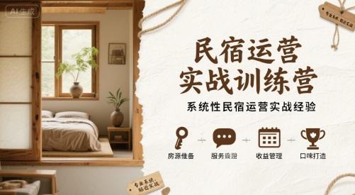 民宿运营实战训练营,系统性民宿运营实战经验 -1 民宿运营实战训练营,系统性民宿运营实战经验 -1
