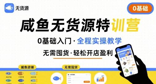 无货源特训营，0基础带你玩转咸鱼无货源-阿灿学库