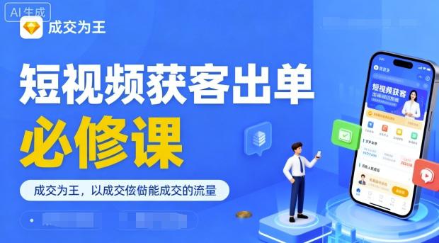 短视频获客出单必修课,成交为王,以成交为导向,直接做能成交的流量 -1 短视频获客出单必修课,成交为王,以成交为导向,直接做能成交的流量 -1