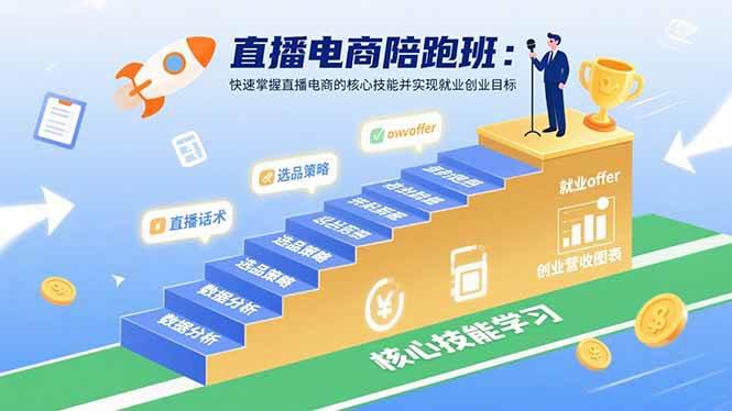 直播电商陪跑班:快速掌握直播电商的核心技能并实现就业/创业目标 -1 直播电商陪跑班:快速掌握直播电商的核心技能并实现就业/创业目标 -1