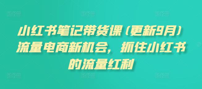 小红书笔记带货课(更新25年9月)流量电商新机会,抓住小红书的流量红利 -1 小红书笔记带货课(更新25年9月)流量电商新机会,抓住小红书的流量红利 -1