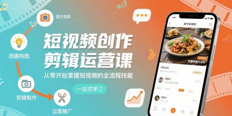 短视频创作剪辑运营课,从零开始掌握短视频的全流程技能 -1 短视频创作剪辑运营课,从零开始掌握短视频的全流程技能 -1