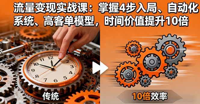 流量变现实战课:掌握4步入局、自动化系统、高客单模型,时间价值提升10倍 -1 流量变现实战课:掌握4步入局、自动化系统、高客单模型,时间价值提升10倍 -1