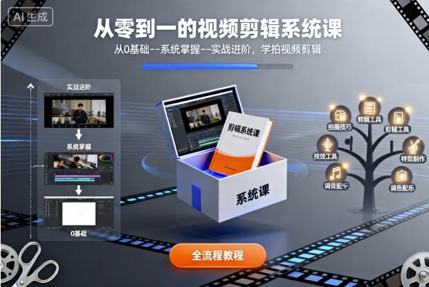 从零到一的视频剪辑系统课,从0基础–系统掌握–实战进阶,学拍视频剪辑 -1 从零到一的视频剪辑系统课,从0基础–系统掌握–实战进阶,学拍视频剪辑 -1