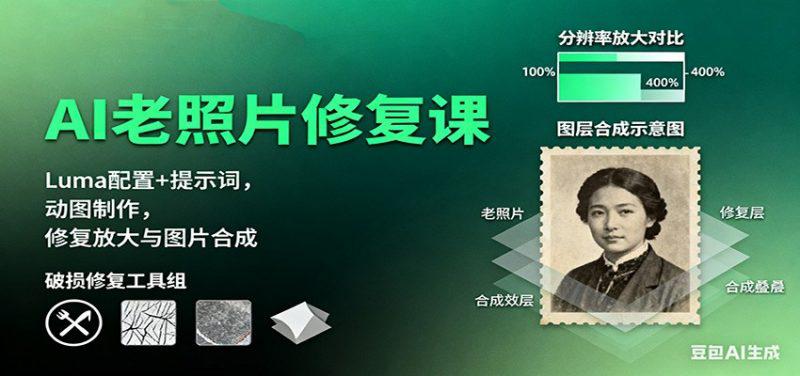 AI老照片修复课:Luma配置+提示词,动图制作,修复放大与图片合成 -1 AI老照片修复课:Luma配置+提示词,动图制作,修复放大与图片合成 -1
