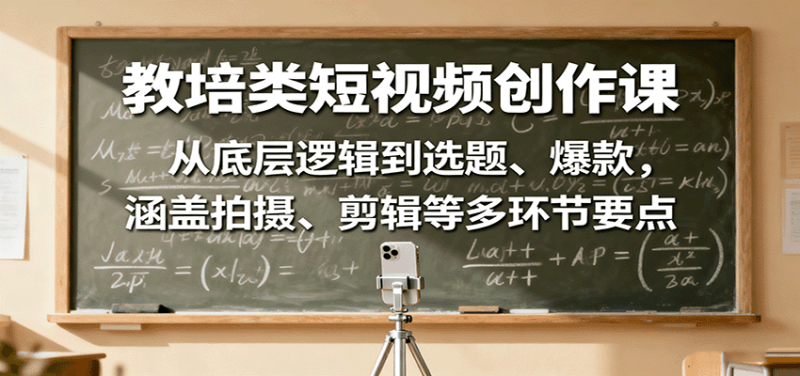 教培类短视频创作课:从底层逻辑到选题、爆款,涵盖拍摄、剪辑等多环节要点 -1 教培类短视频创作课:从底层逻辑到选题、爆款,涵盖拍摄、剪辑等多环节要点 -1