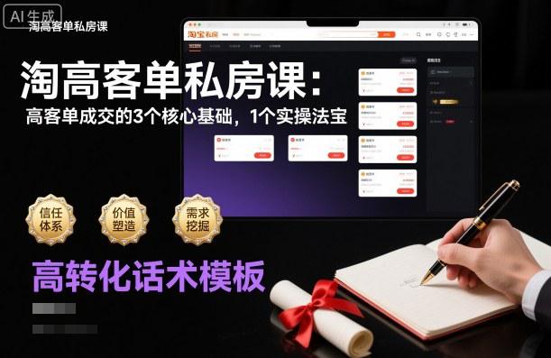 淘高客单私房课：高客单成交的3个核心基础，1个实操法宝-阿灿学库