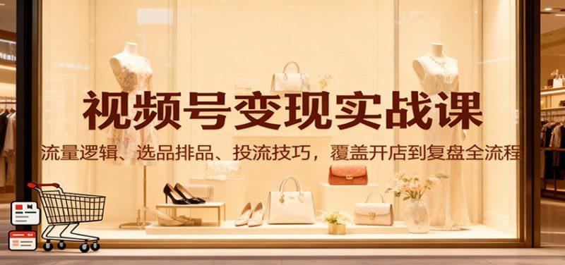 视频号变现实战课:流量逻辑、选品排品、投流技巧,覆盖开店到复盘全流程 -1 视频号变现实战课:流量逻辑、选品排品、投流技巧,覆盖开店到复盘全流程 -1