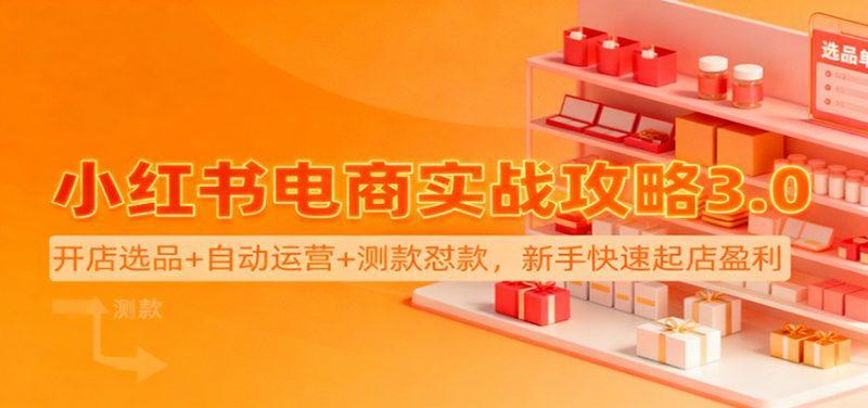 小红书电商实战攻略3.0:开店选品+自动运营+测款怼款,新手快速起店盈利 -1 小红书电商实战攻略3.0:开店选品+自动运营+测款怼款,新手快速起店盈利 -1