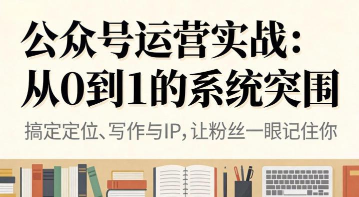 公众号运营实战,从定位到变现的全流程,从0到1的系统突围 -1 公众号运营实战,从定位到变现的全流程,从0到1的系统突围 -1