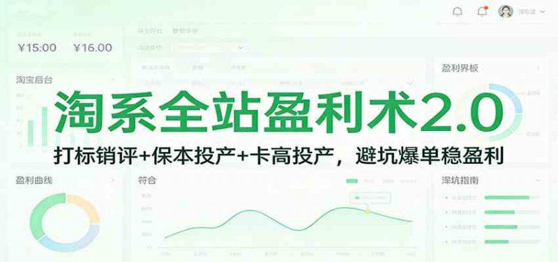 淘系全站盈利术2.0:打标销评+保本投产+卡高投产,避坑爆单稳盈利 -1 淘系全站盈利术2.0:打标销评+保本投产+卡高投产,避坑爆单稳盈利 -1