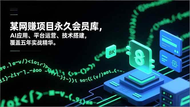 网赚项目永久会员库，AI应用、平台运营、技术搭建，覆盖五年实战精华-阿灿学库
