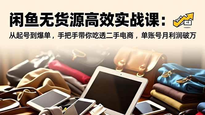 闲鱼无货源高效实战课:从起号到爆单,手把手带你吃透二手电商,单账号月利润破万 -1 闲鱼无货源高效实战课:从起号到爆单,手把手带你吃透二手电商,单账号月利润破万 -1