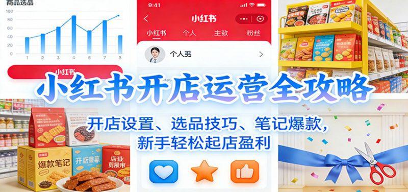 小红书开店运营全攻略:开店设置、选品技巧、笔记爆款,新手轻松起店盈利 -1 小红书开店运营全攻略:开店设置、选品技巧、笔记爆款,新手轻松起店盈利 -1