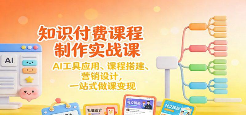 知识付费课程制作实战课：AI工具应用 、课程搭建、营销设计，一站式做课变现 -1