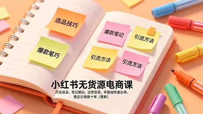 小红书无货源电商课,开店选品、笔记搬运、运营变现,零基础快速出单,稳定日销数十单(更新) -1 小红书无货源电商课,开店选品、笔记搬运、运营变现,零基础快速出单,稳定日销数十单(更新) -1