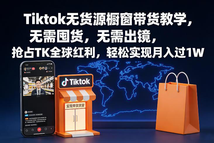 Tiktok无货源橱窗带货教学,无需囤货,无需出镜,抢占TK全球红利,轻松实现月入过1W -1 Tiktok无货源橱窗带货教学,无需囤货,无需出镜,抢占TK全球红利,轻松实现月入过1W -1