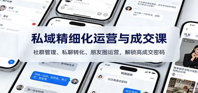 私域精细化运营与成交课:社群管理、私聊转化、朋友圈运营,解锁高成交密码 -1 私域精细化运营与成交课:社群管理、私聊转化、朋友圈运营,解锁高成交密码 -1