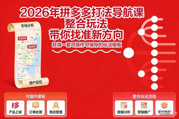 2026年拼多多打法导航课,整合玩法,带你找准新方向,获得一套可操作可保存的玩法模板 -1 2026年拼多多打法导航课,整合玩法,带你找准新方向,获得一套可操作可保存的玩法模板 -1
