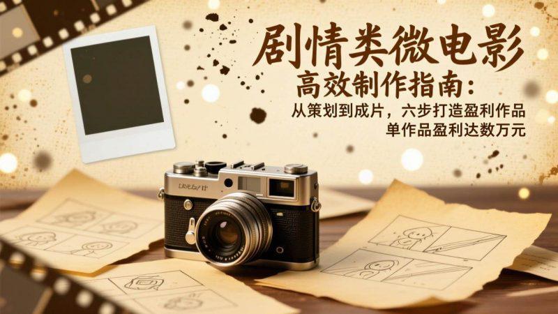 剧情类微电影高效制作指南:从策划到成片,六步打造盈利作品,单作品盈利达数万元 -1 剧情类微电影高效制作指南:从策划到成片,六步打造盈利作品,单作品盈利达数万元 -1