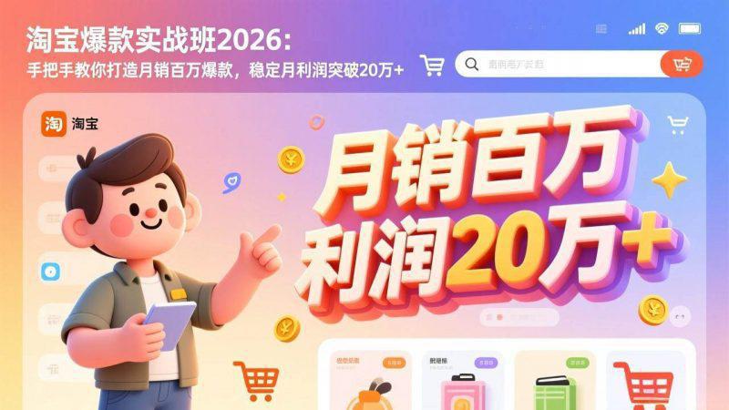 淘宝爆款实战班-2026年2月更新:手把手教你打造月销百万爆款,稳定月利润突破20万+ -1 淘宝爆款实战班-2026年2月更新:手把手教你打造月销百万爆款,稳定月利润突破20万+ -1