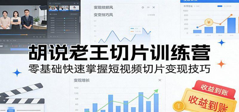 胡说老王切片训练营，零基础快速掌握短视频切片变现技巧 -1