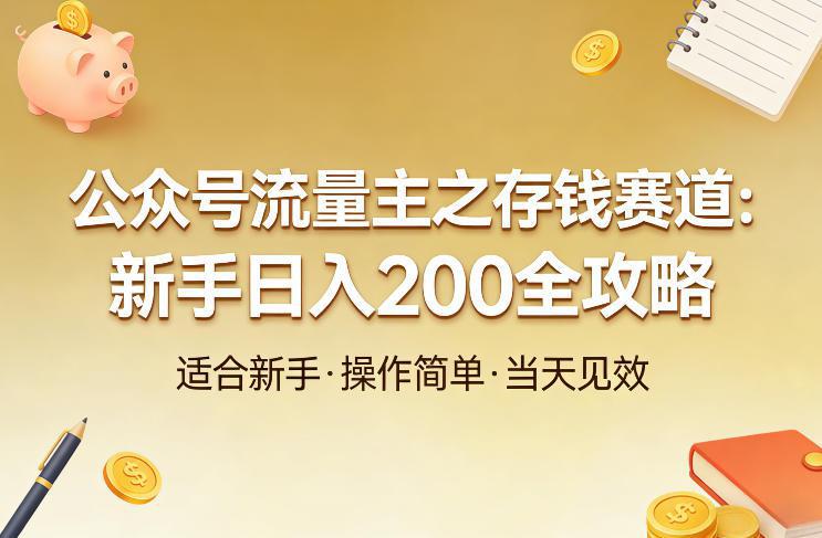 公众号流量主之存钱赛道,贴合当下需求,适合新手,一天收益2张 -1 公众号流量主之存钱赛道,贴合当下需求,适合新手,一天收益2张 -1