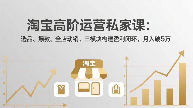 淘宝高阶运营私家课(更新26年4月):选品、爆款、全店动销,三模块构建盈利闭环,月入破5万 -1 淘宝高阶运营私家课(更新26年4月):选品、爆款、全店动销,三模块构建盈利闭环,月入破5万 -1