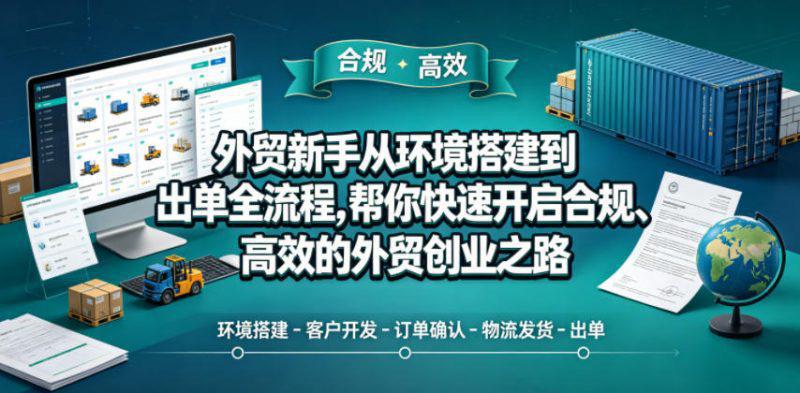 外贸新手从环境搭建到出单全流程,帮你快速开启合规、高效的外贸创业之路 -1 外贸新手从环境搭建到出单全流程,帮你快速开启合规、高效的外贸创业之路 -1