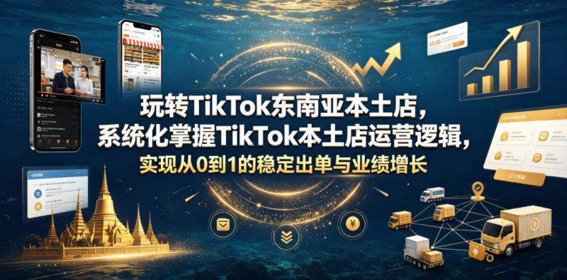 玩转TikTok东南亚本土店,系统化掌握TikTok本土店运营逻辑,实现从0到1的稳定出单与业绩增长 -1 玩转TikTok东南亚本土店,系统化掌握TikTok本土店运营逻辑,实现从0到1的稳定出单与业绩增长 -1