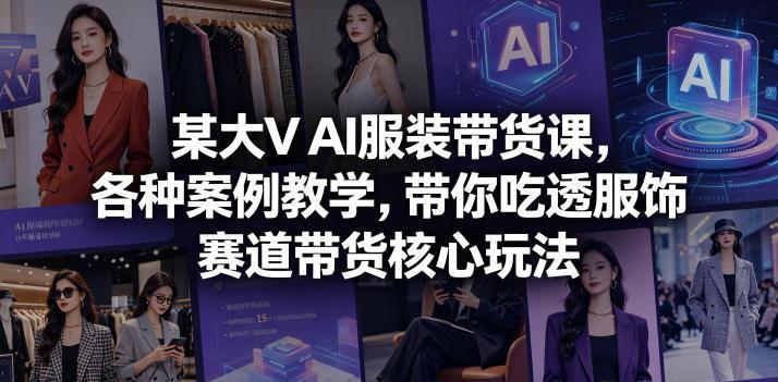 某大V AI服装带货课,各种案例教学,带你吃透服饰赛道带货核心玩法 -1 某大V AI服装带货课,各种案例教学,带你吃透服饰赛道带货核心玩法 -1