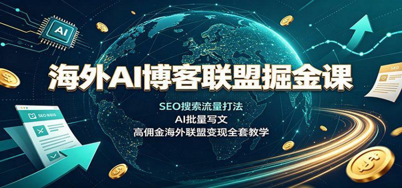 海外AI博客联盟掘金课:SEO搜索流量打法,AI批量写文,高佣金海外联盟变现全套教学 -1 海外AI博客联盟掘金课:SEO搜索流量打法,AI批量写文,高佣金海外联盟变现全套教学 -1