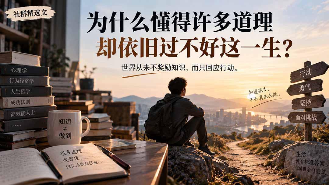 社群精选文：为什么懂得许多道理却依旧过不好这一生？-阿灿学库