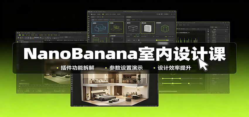NanoBanana室内设计课：无限画布配置，插件实操，生图改图视频制作-阿灿学库