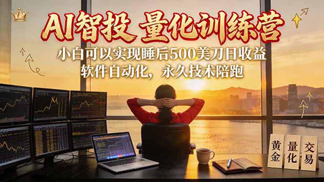 AI智投EA量化训练营【第三期】,多策略智投+防爆技术+趋势分析 ,轻松上手,矩阵放大,长期稳定。-阿灿学库