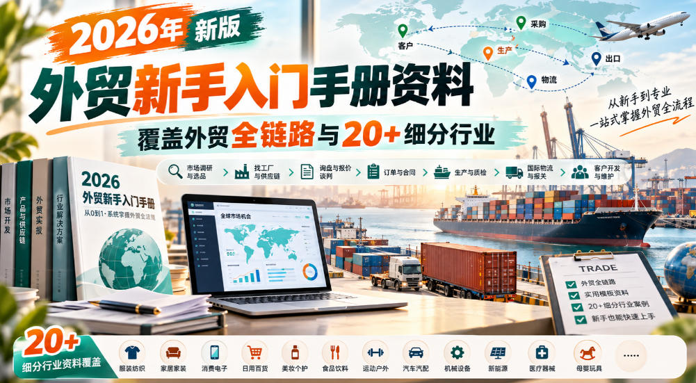 2026年新版外贸新手入门手册资料,覆盖外贸全链路与20+细分行业-阿灿学库