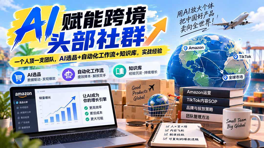 AI赋能跨境头部社群-更新9月：一个人顶一支团队，AI选品+自动化工作流+知识库，实战经验-阿灿学库