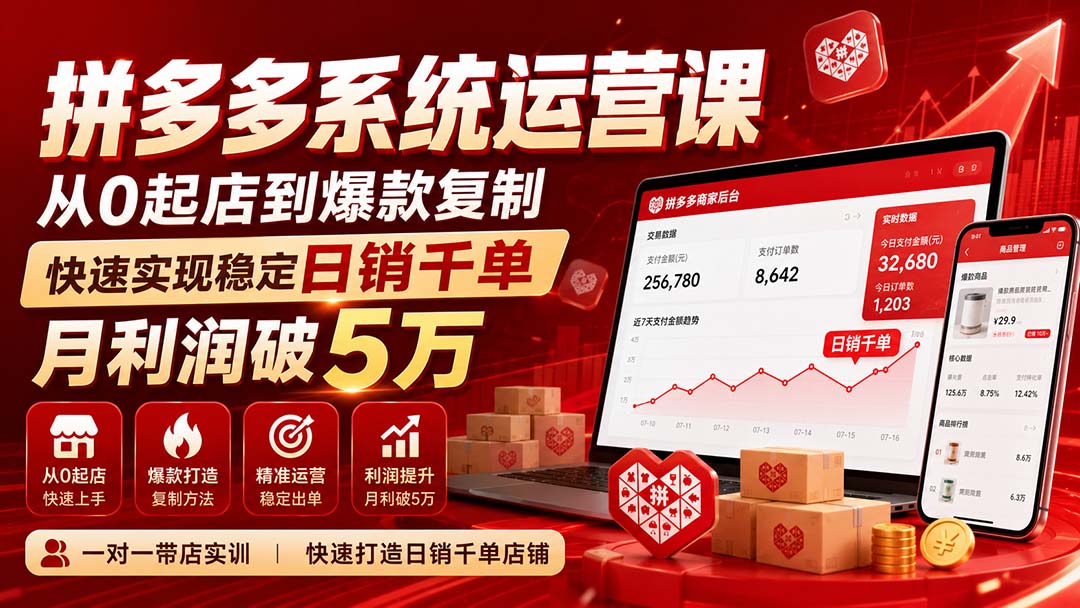 拼多多系统运营课-无水印(更新9月-阿灿学库