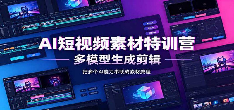 AI短视频素材特训营：Codex本地部署实操，多模型生成剪辑，爆量素材挖掘教学-阿灿学库