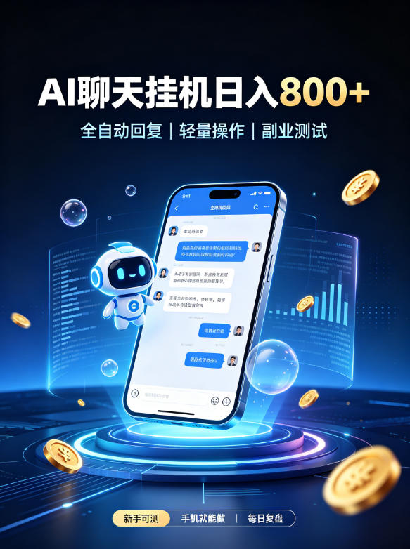 AI聊天挂G项目,日入800➕,全自动操作,适用个人副业,支持工作室矩阵操作【揭秘】-阿灿学库