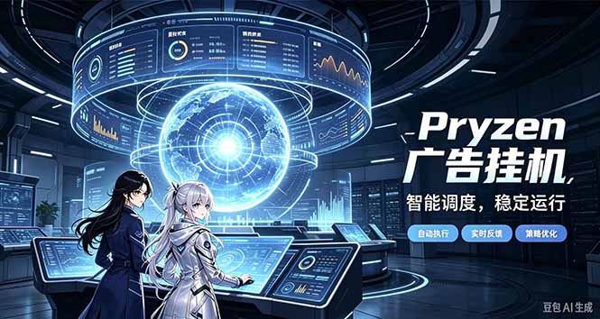 Pryzen广告全自动挂机给自己一个交代，门槛低，零基础小白也可以快速上手-阿灿学库