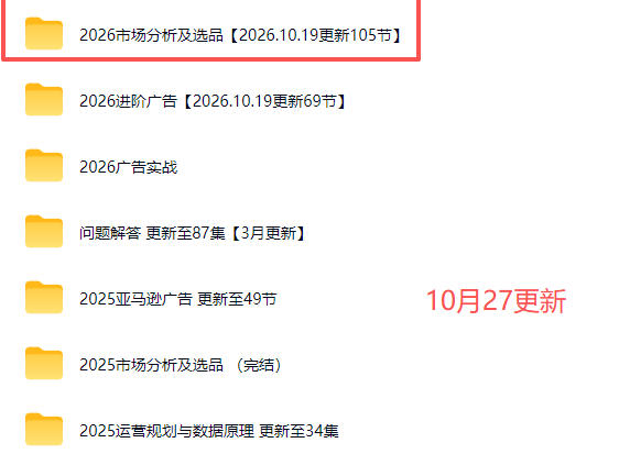 2026亚马逊视频教程，学习我们的商业模式，以及2026最新的选品及运营经验（更新1027）