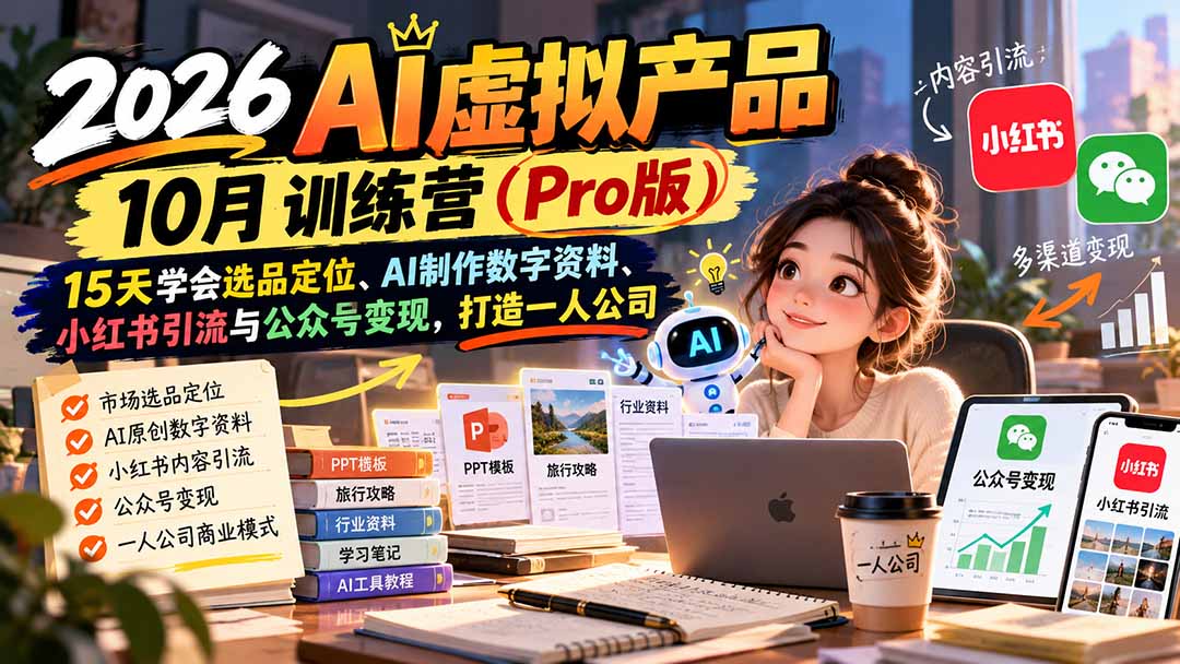 2026AI虚拟产品10月训练营(Pro版-阿灿学库