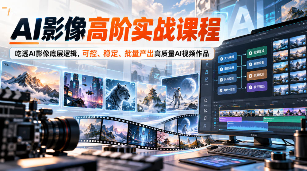 AI影像高阶实战课程，吃透AI影像底层逻辑，可控、稳定、批量产出高质量AI视频作品-阿灿学库