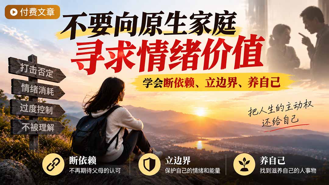 付费文章：不要向原生家庭寻求情绪价值，学会断依赖、立边界、养自己-阿灿学库