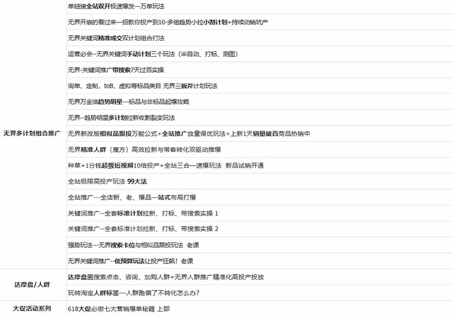图片[2]-2026淘天开单秘籍PRO实战陪跑课程-更新1023：全套落地运营玩法，一站式解决淘宝流量低、不出单难题-阿灿学库